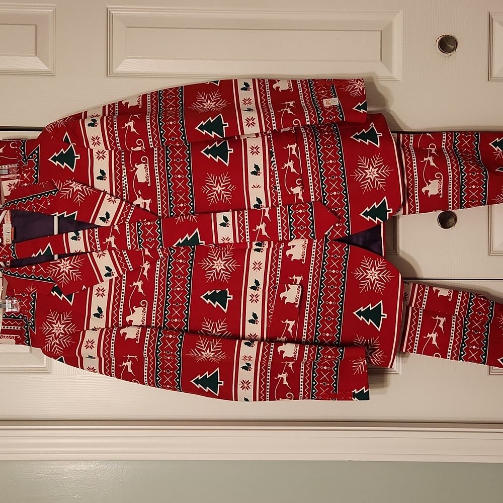 OppoSuits Mens Christmas Santa Reindeer Suit Set